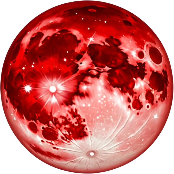 Moon with different shade red no eyes,no parts only plain emoji