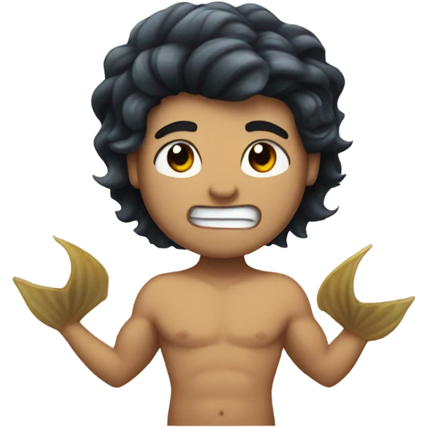 Tan merman with dark hair emoji