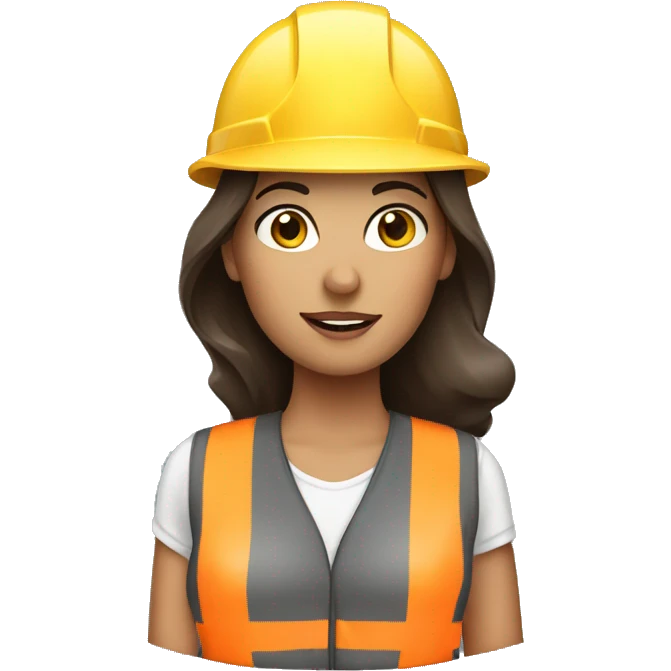 Brunette woman with a hard hat and a vest  emoji