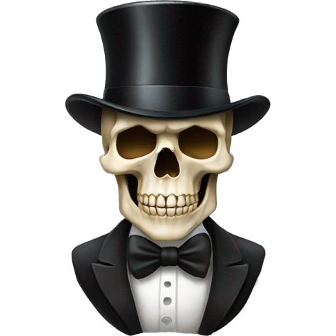 Skull emoji with tophat emoji