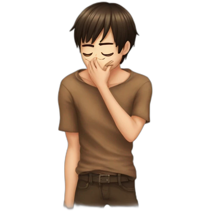 Eren Yeager kissing himself emoji