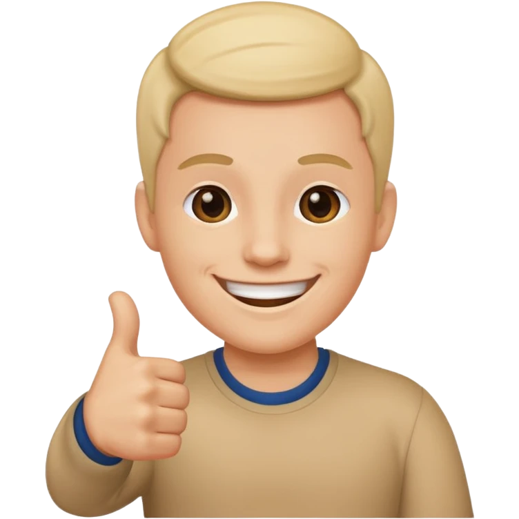 eine Person mit einem Daumen nach oben zu sehen ist. emoji