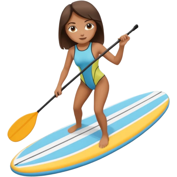 Brunette girl and paddle boarding  emoji