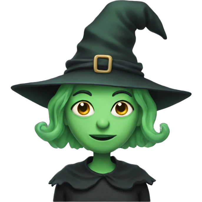 Green ugly witch emoji
