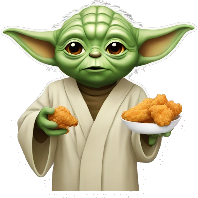 Yoda eating fried Chicken emoji