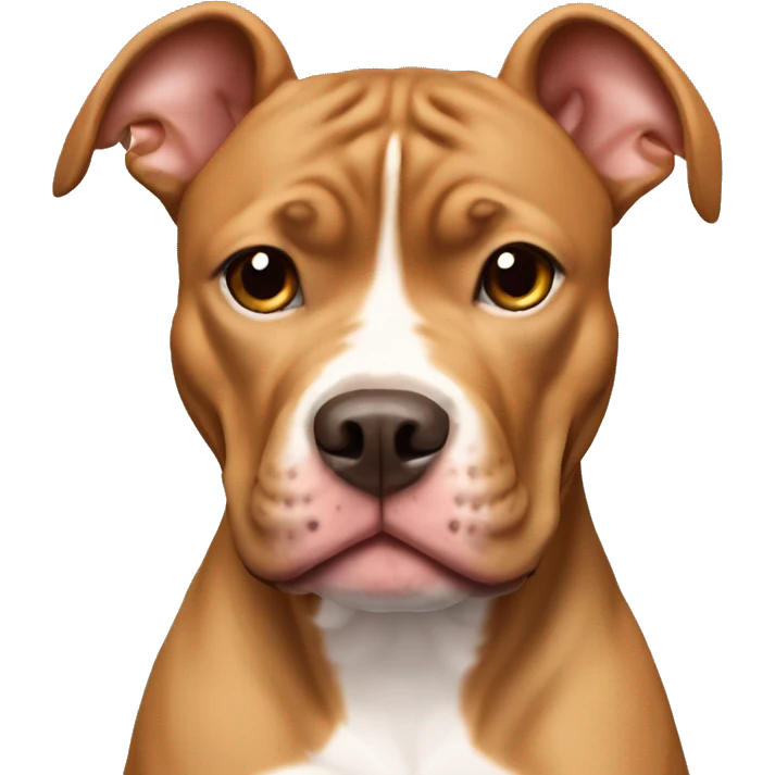 Light brown pitbull with ears cut and bows emoji