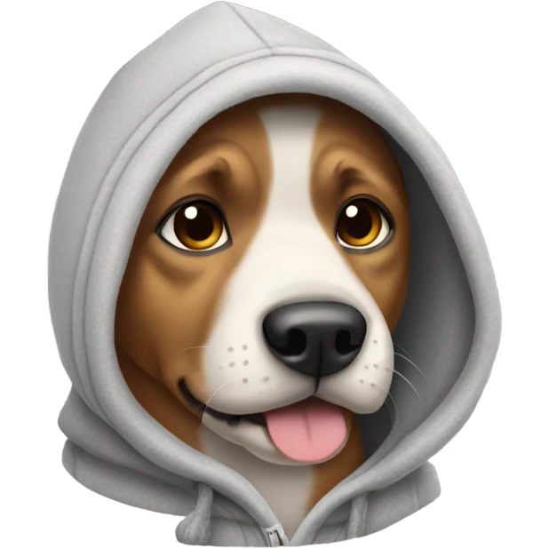 Dog wearing hoodie emoji