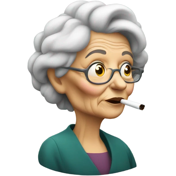 old woman smoking  emoji