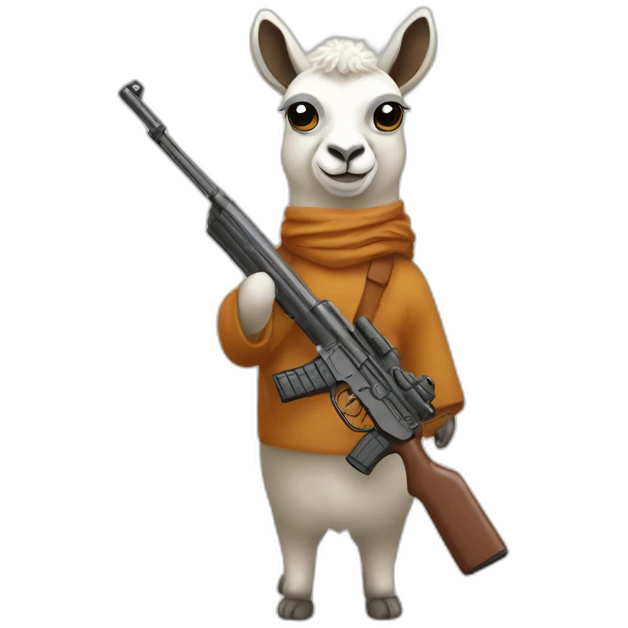Lama avec un fusil emoji