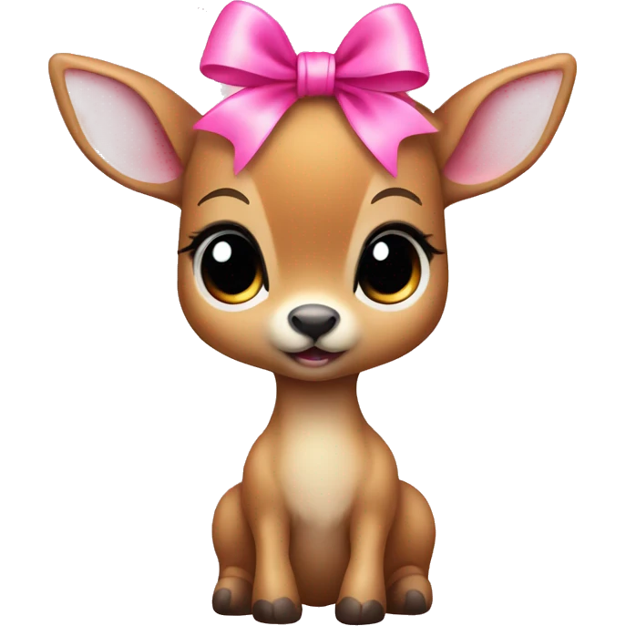 baby deer with pink bow emoji