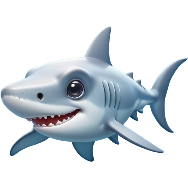 Cinematic Cute Hammerhead Shark Portrait Emoji, Head tilted playfully and inquisitively, with a charming, distinctive hammer-shaped head and wide, expressive eyes on either side, a sleek, smooth body accented by gentle fin curves, Simplified yet irresistibly adorable features, highly detailed, glowing with a soft, inviting ocean glow, high shine, affectionate and lively, stylized with a touch of whimsical marine charm, soft glowing outline, capturing the essence of a mischievous yet endearing hammerhead that seems as if it could swim out of the screen into your heart! emoji