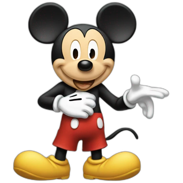 Mickey with a pew pew emoji