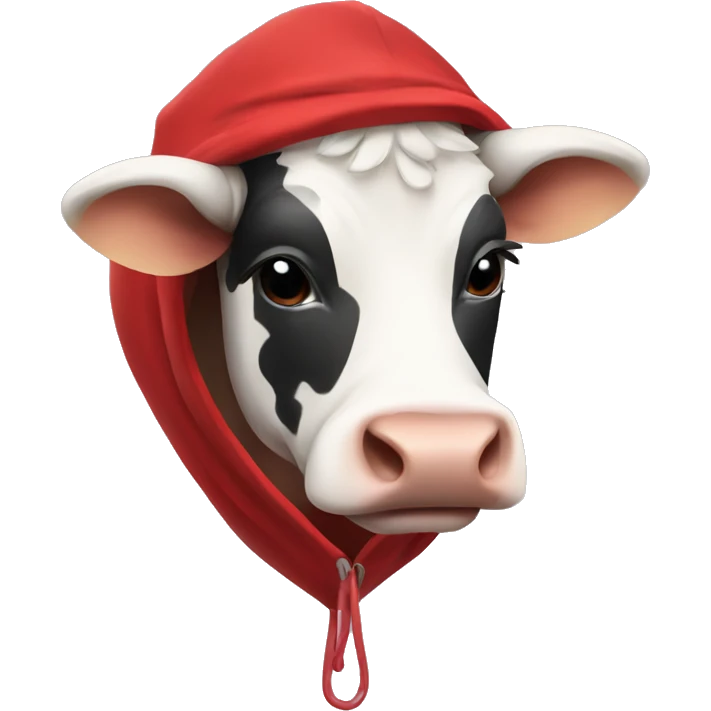 Cow with a red hoodie  emoji