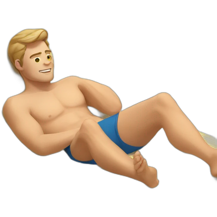 white man laying in sunbed emoji