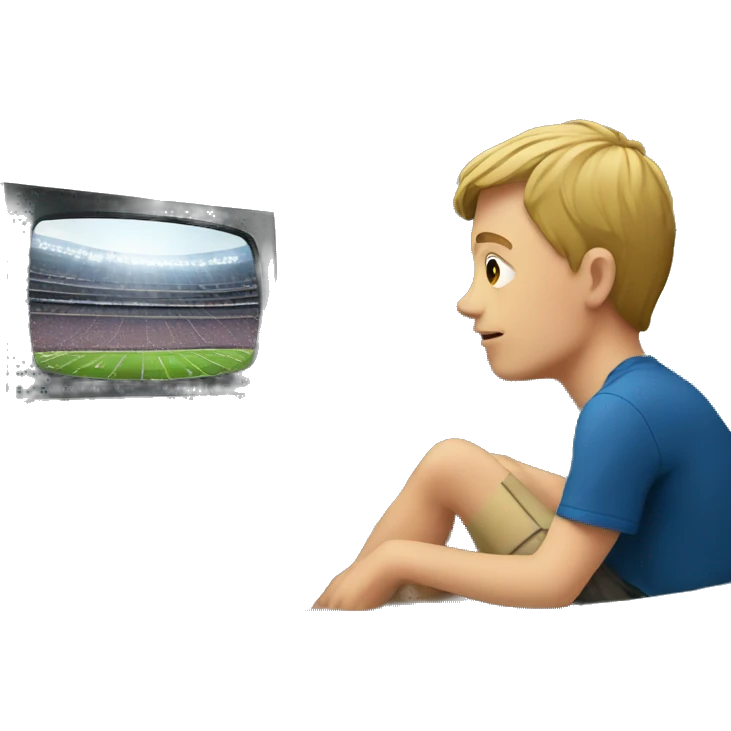 White boy watching football on TV emoji