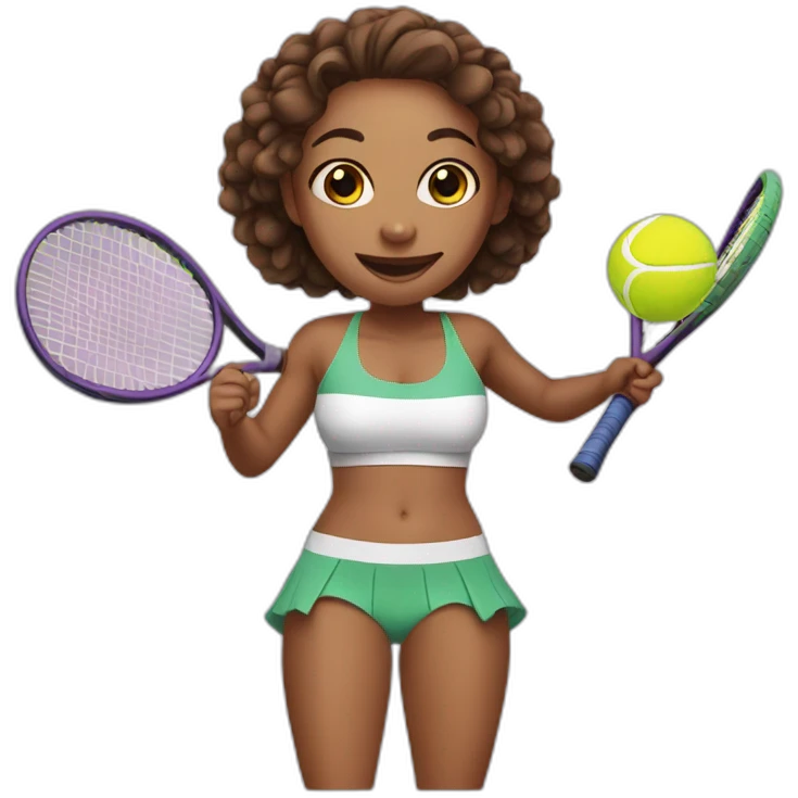 cute tennis player wearing a bikini emoji