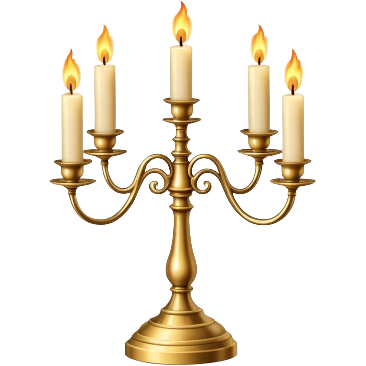 elegant candelabra with three burning candles emoji