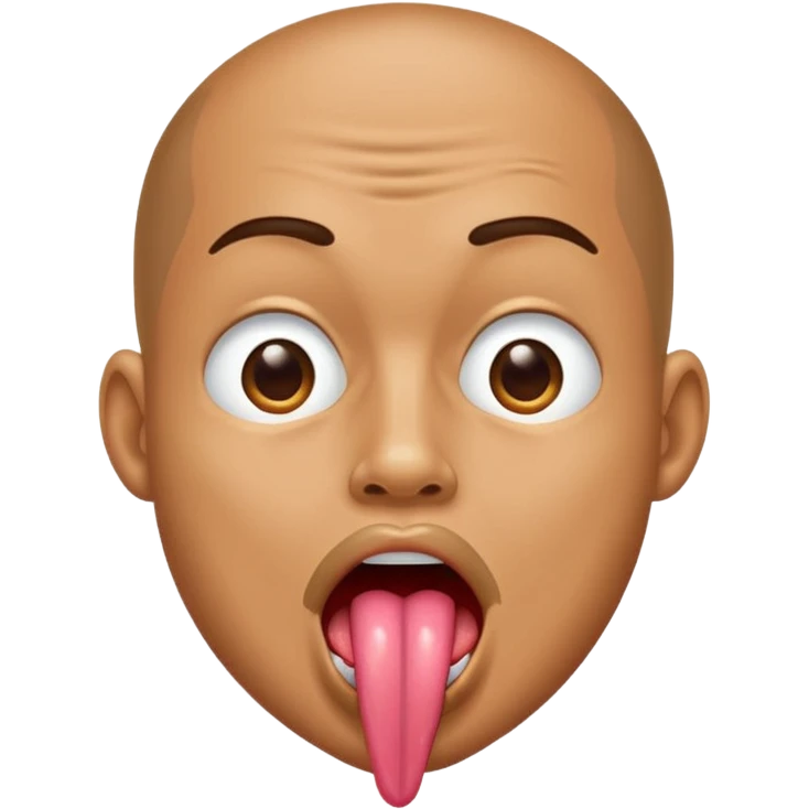 Man with tounge out drooling cum emoji