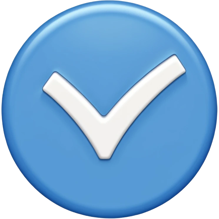 Blue circle with a white tick in the middle  emoji