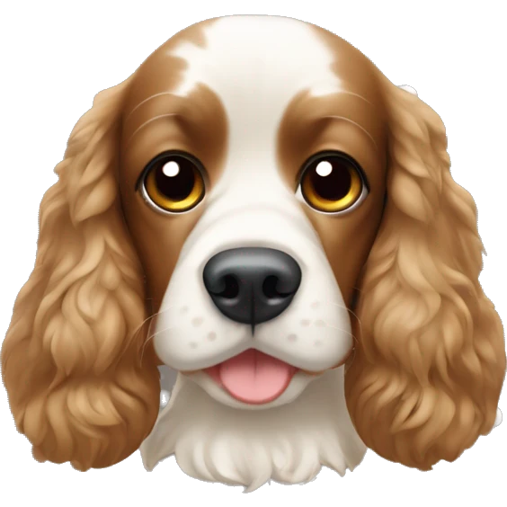 Cocker spaniel with white dots on its face emoji
