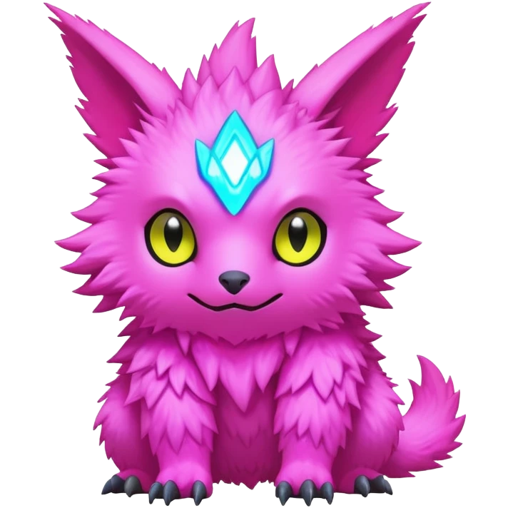  lush cozy warm-colored modern colorful neon-colored cyber-Fakémon-Digimon-Trico-creature emoji