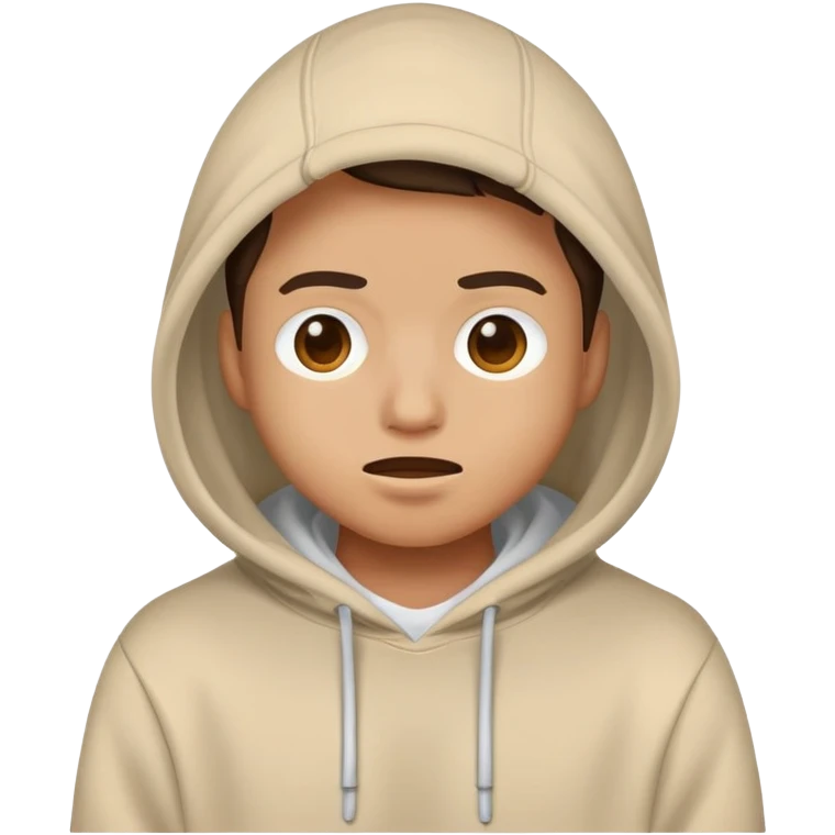 Meme face with a hoodie emoji