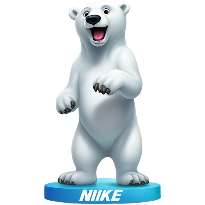polar bear wearing nike shoes turned so you can see shoes emoji