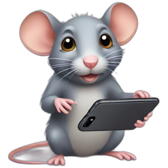 rat with an iphone emoji