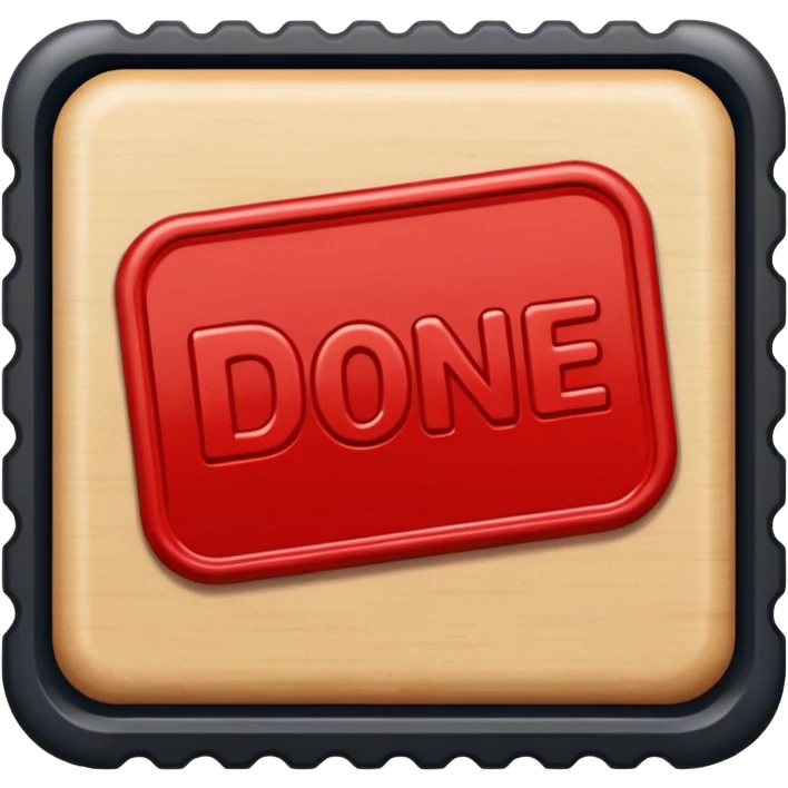 I want to make stamp describing “done” emoji