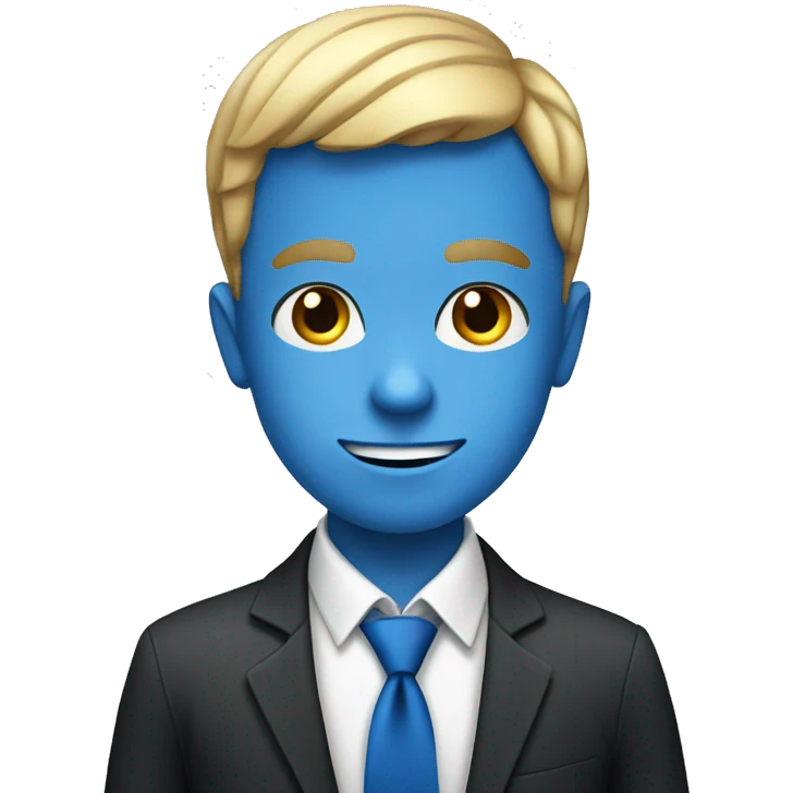 White boy with blue smoking and tie  emoji