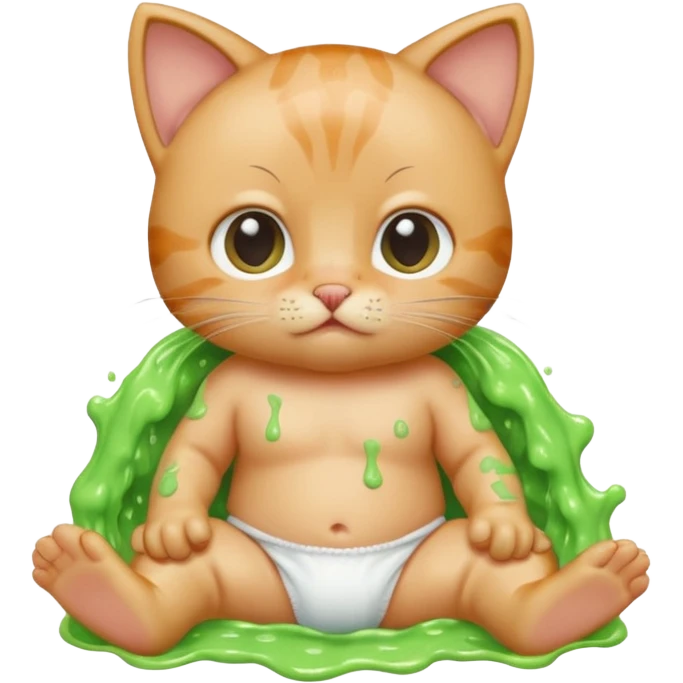 Cat baby slime her diaper  emoji