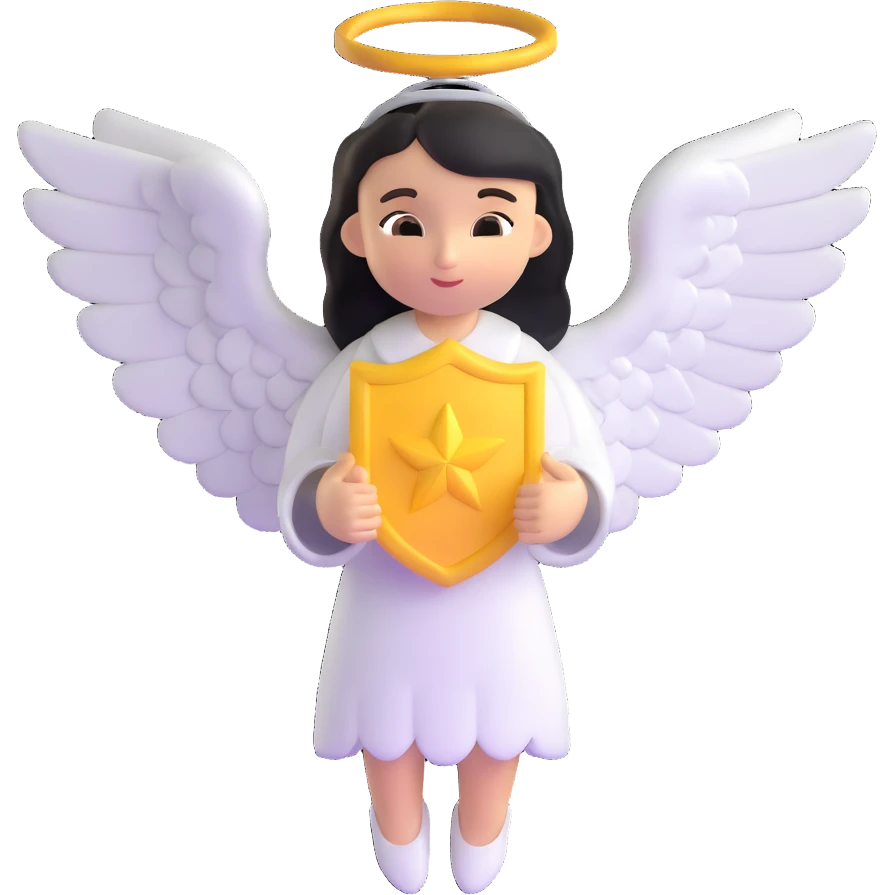 Guardian angel with protective wings emoji