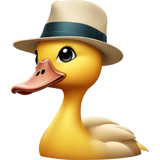 Duck wearing a hat emoji