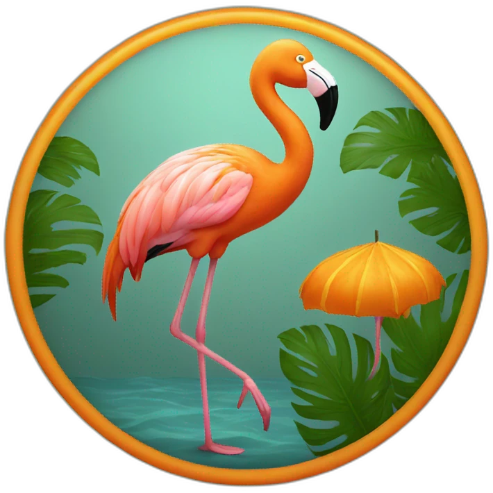 Orange flamingo  emoji