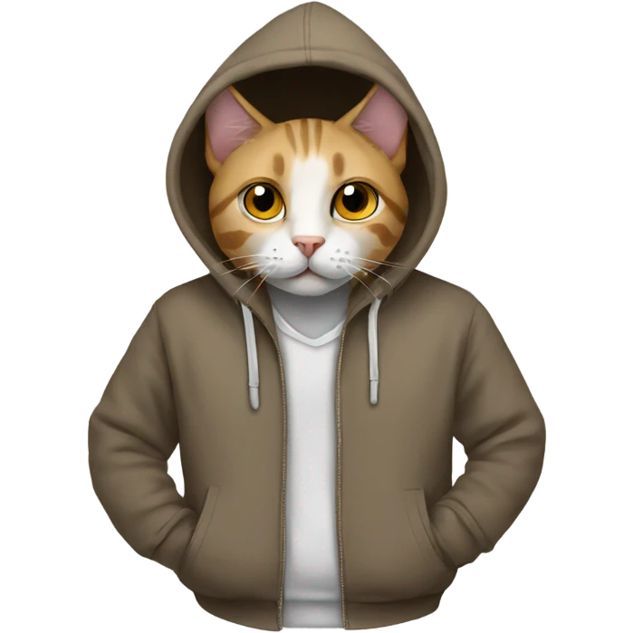 Cat wearing a hoodie emoji
