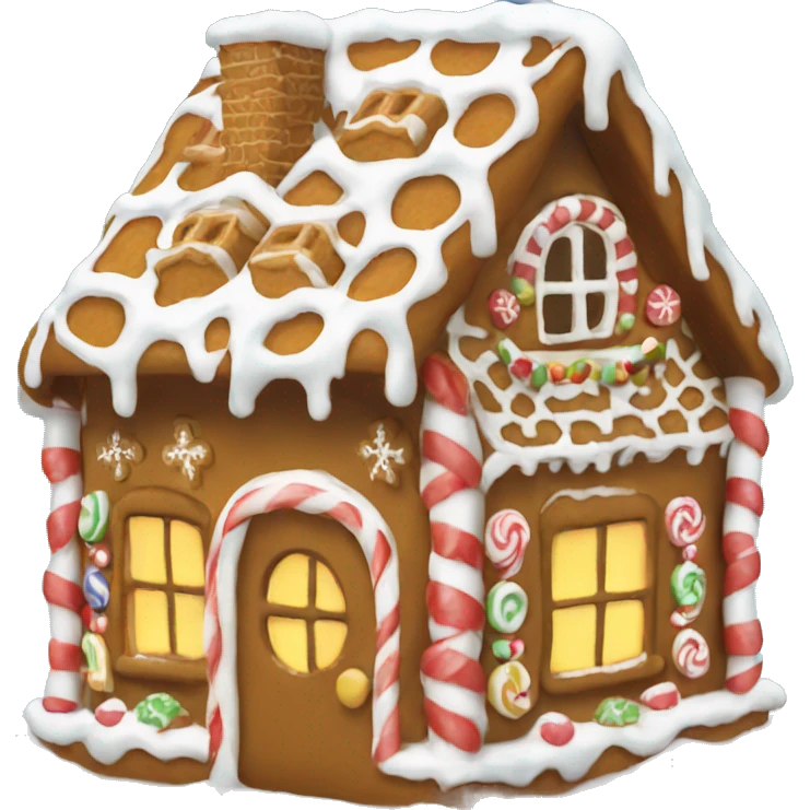 Gingerbread house with snow emoji