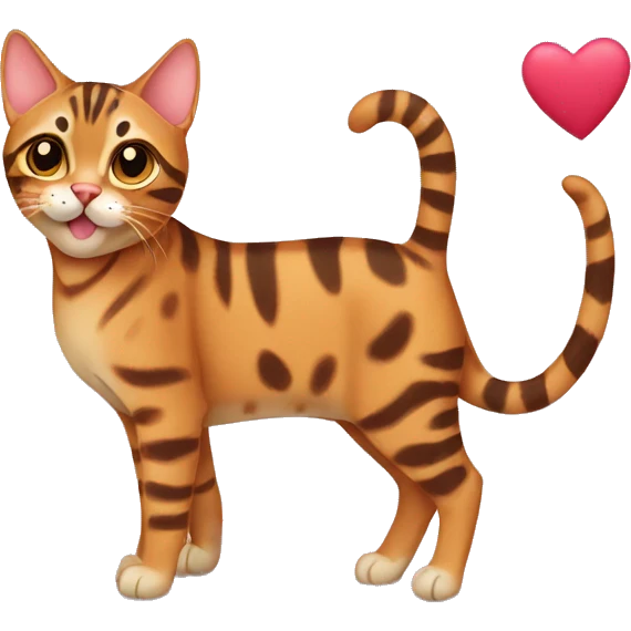 Bengal cat with hearts emoji