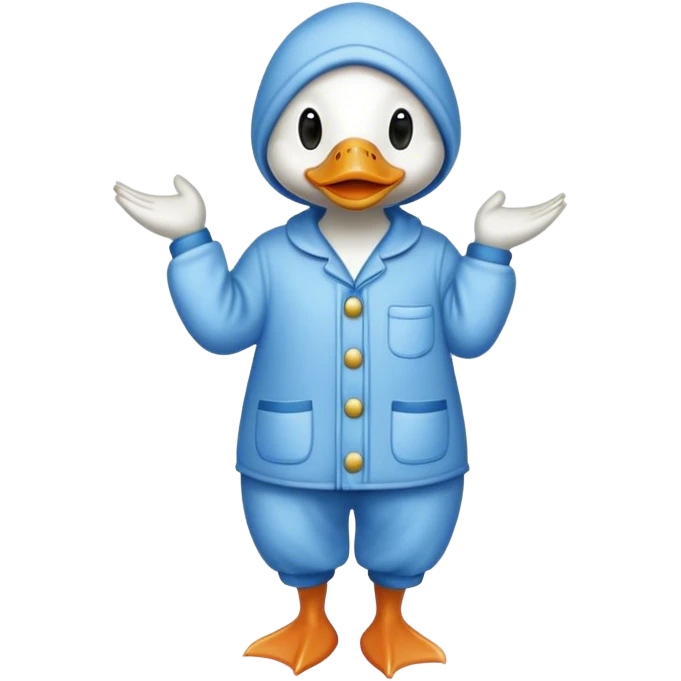 Duck in pajamas emoji