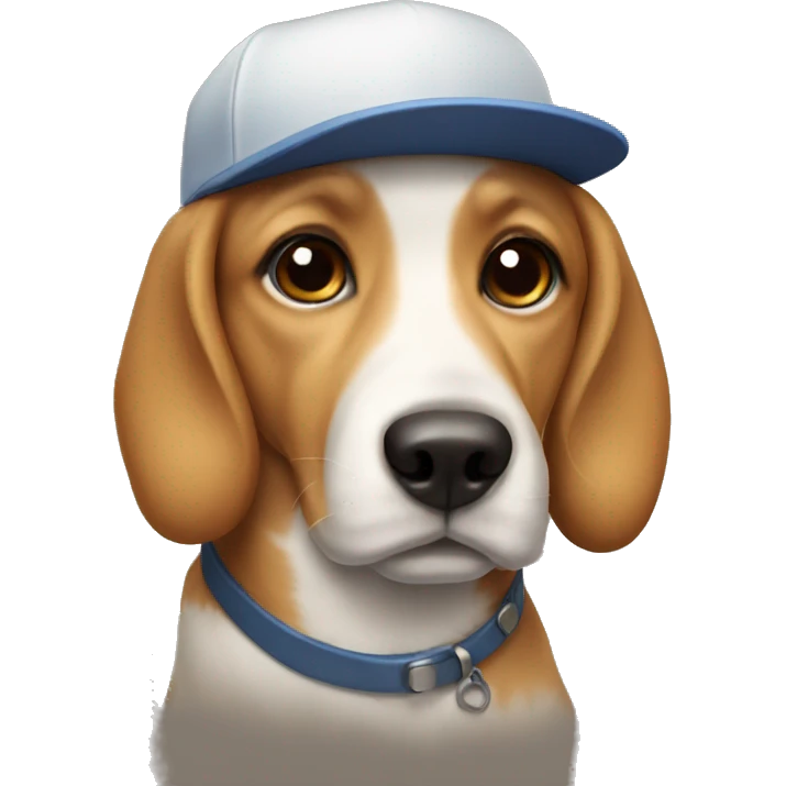 A dog wearing a cap emoji