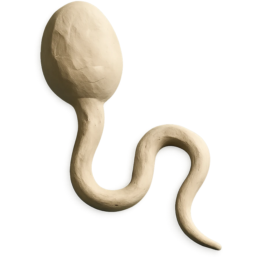 claymation style spermatozoid emoji