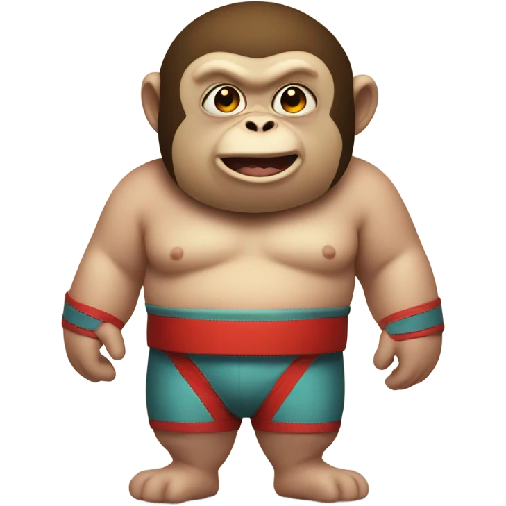 Chubby monkey wrestler  emoji