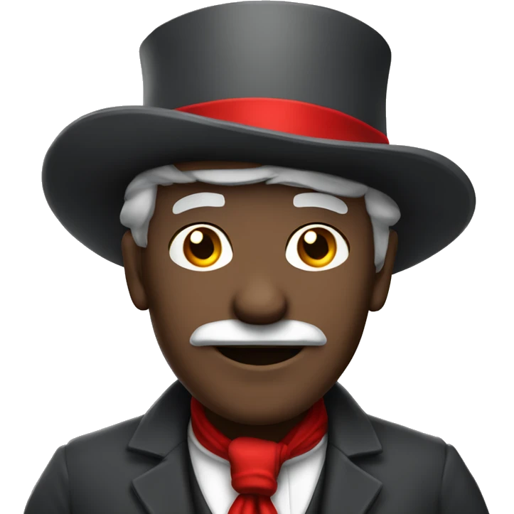 Gray skin old man wearing top hat and red bandana on face emoji