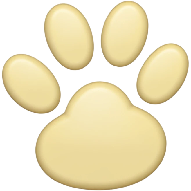 a pale pastel yellow pawprint emoji