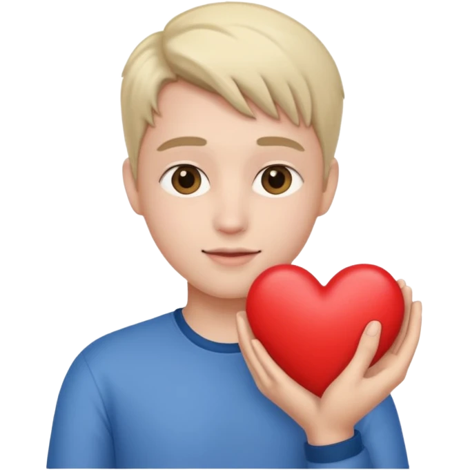 me holding a heart emoji