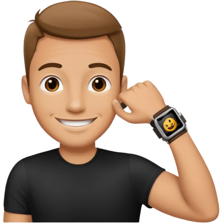 man wearing a black strap watch emoji
