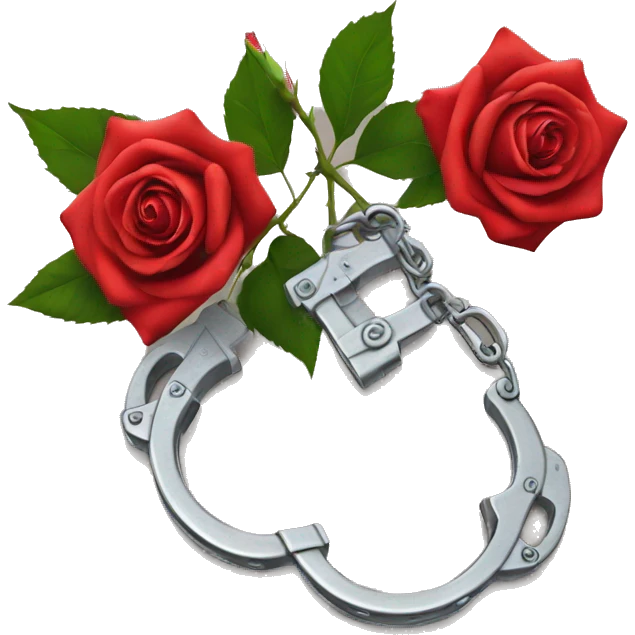 Handcuffs wit rose emoji
