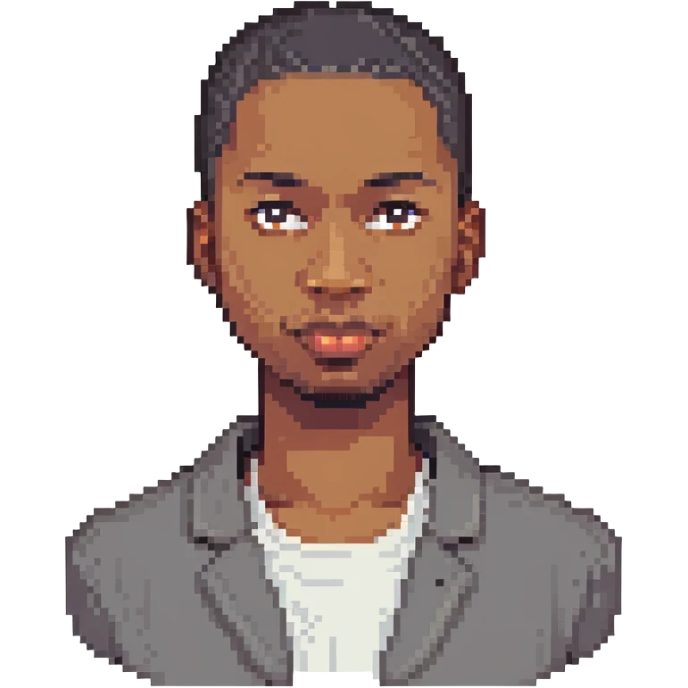 Black man with short hair emoji