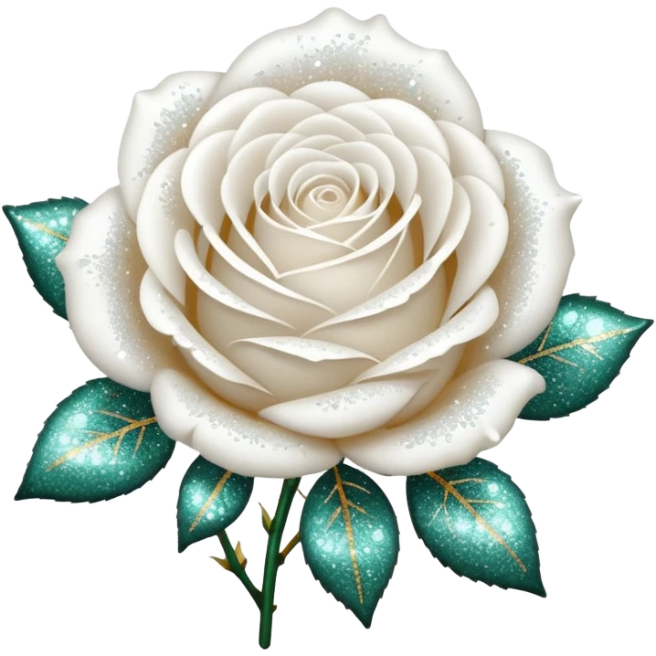 Glitter White Roses emoji