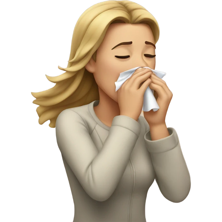 Woman sneezing emoji