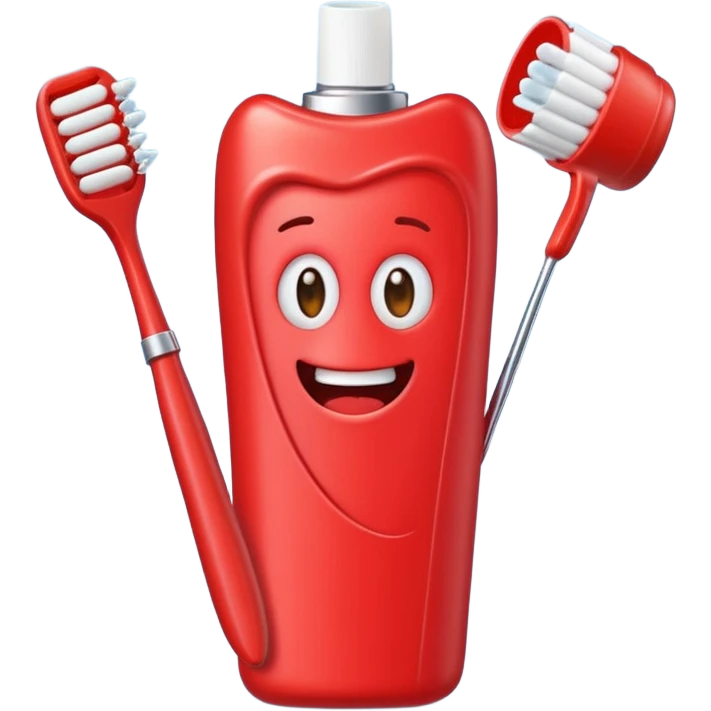 quiero que me hagas emojis de dentista rojos, no pero osea de los cepillos, pasta hilo y así pero en color rojo  emoji